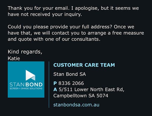 Stan Bond SA Pty Ltd — Customer photo